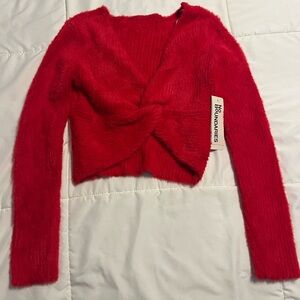 No Boundaries Red Fuzzy Sweater